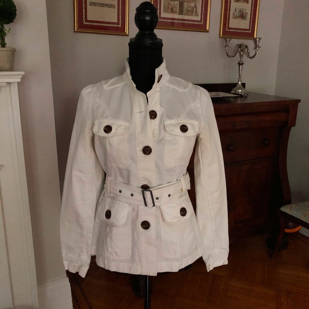 Converse One Star Denim Cotton White Jacket Belted